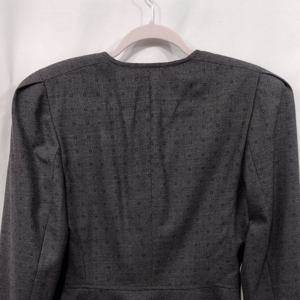 Louise Feraud Wool Silk Blazer Women's 8 Gray Cream Office Career Business Retro - Picture 6 of 10